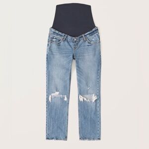 Abercrombie Maternity Ankle Straight Jean - Size 28 - Medium Destroy Wash